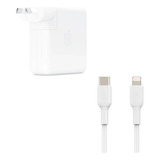 Cargador Apple Usb-c 61w + Cable Belkin 1m Usb-c A Lightning