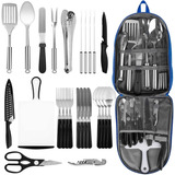 Kit De Utensilios De Cocina Portátil Para Acampar Acero Inox