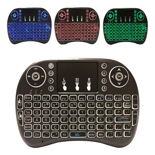 Teclado Bluetooth Sem Fio Tricolor Retroiluminado Mini Usb