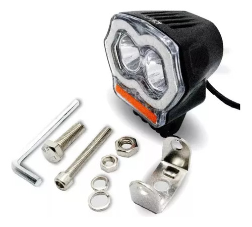 2 Faros Led Buho Blanco Ojo Azul Estrobo Moto Chopper