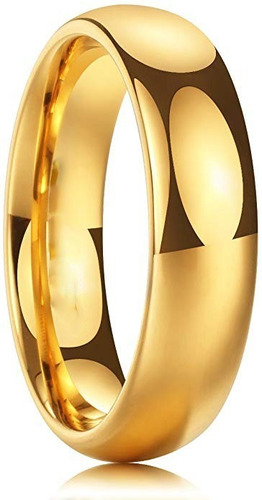 Aliança Ouro 18k Banhada Tradicional Tungstênio 6mm