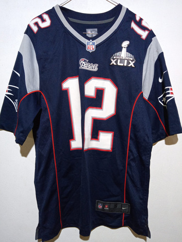 Camiseta Nfl England Patriots Nike #12 Tom Brady Super Bowl