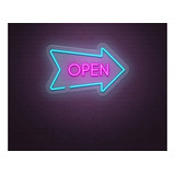 Letrero Led Neon Open Flecha 45*28cm Luminoso