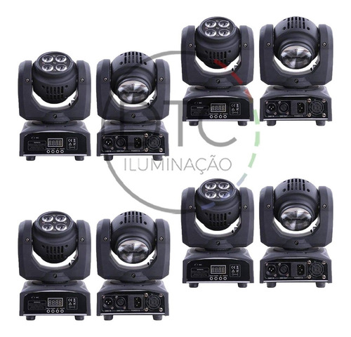 4 Moving Led Double Face 2in1 Beam 12w + Wash 48w Dmx Strobo