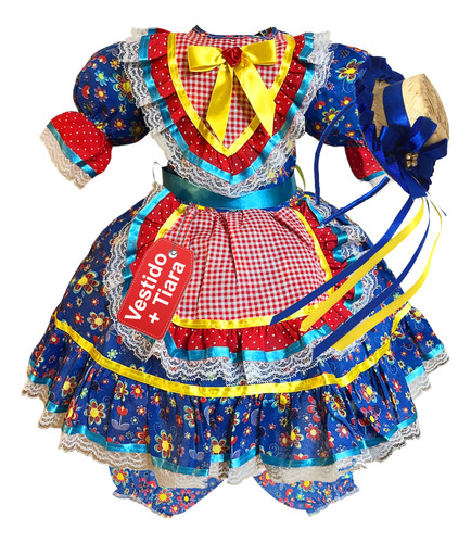 Vestido Festa Junina Caipira São João Infantil Quadrilha Top