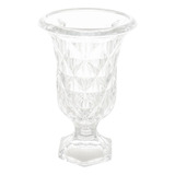 Vaso De Vidro Com Pé Presente Diamond 15x24 Cm Lyor Luxo Top