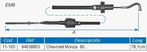 Guaya Embrague Chevrolet Monza 85-92 79.1cm Foto 5