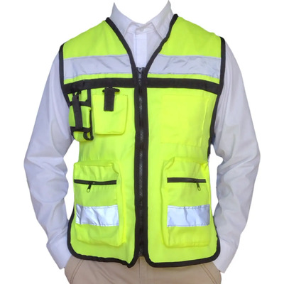 Chaleco Brigadista Reflejante Gabardina Color Amarillo Neón Talla Del Chaleco Reflejante Unitalla Ajustable | MercadoLibre