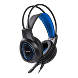 Headset Greatek Gamer Cronos P2 + Usb Com Led Azul