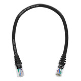 Kit 100 Un. Cabo Rede Patch Cord Cat5e Rj45 Preto - 30 Cm