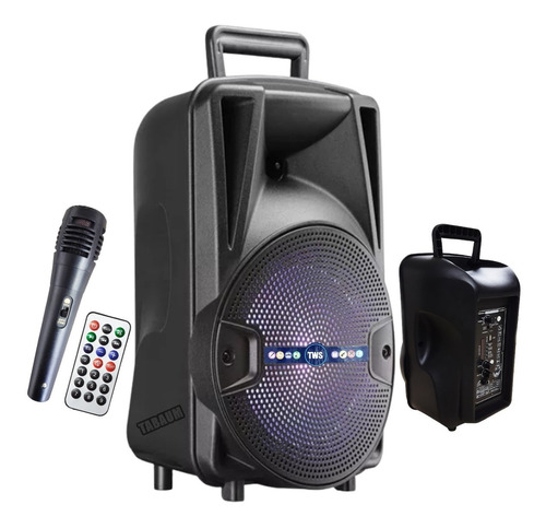 Caixa De Som Potente Amplificada  +1000w Microfone Karaoke