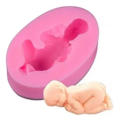 Molde De Silicona Bebé Colita Durmiendo Pequeño Porcelana 