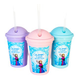 Vasos Plásticos  Frozen Personalizados 25 Unid+bolsita+sorb