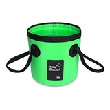 Cubo De Agua Plegable Para Camping,color Verde. Marca Ainaan