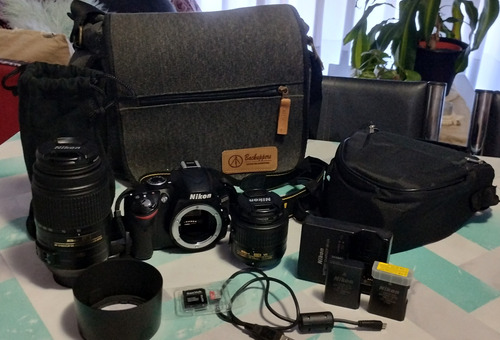 Kit Completo Cámara Nikon D3200, Con 2 Lentes Y Accesorios