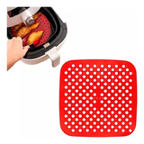 Tapete Silicone Quadrado Air Fryer Antiaderente Cozinha 19cm