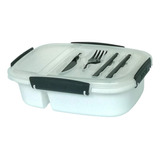 Contenedor Lonchera Box Lunch Topper + Cubiertos Plegables