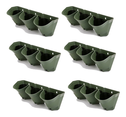 Macetas Plasticas Balcon Patio Pared Jardin X 6 Modulos Sm