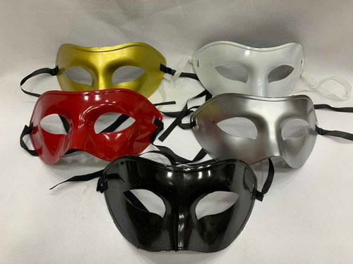 10 Máscaras Venezianas Lisas Baile Luxo 3 Cores
