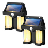 Lámpara Solar Doble Iluminacion Luz Calida 3 Modos Exterior