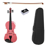 Violín Rosado 1/8 1/4 1/2 Infantil + Estuche