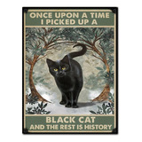 #1062 - Cuadro Decorativo - Gato Negro Poster Cat No Chapa 