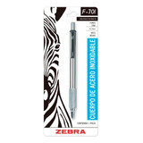 Zebra Bolígrafo Retráctil De Acero Inoxidable F-701 Punto