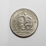 Antigua Moneda México 1986 Mundial Fútbol $200 Mag 59890