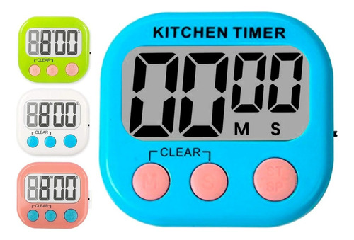 Timer Temporizador Magnetico Digital Para Cocina Alarma Iman Color Azul