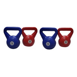 Kit Set Combo X4 Pesas Rusas Kettlebel Pvc 3-5kg Fitness Tml