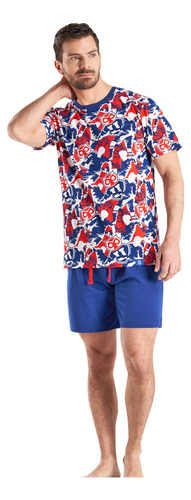 Pijama Algodón Hombre Verano Universidad De Chile C1 Top