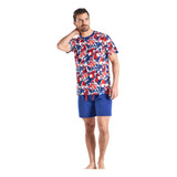 Pijama Algodón Hombre Verano Universidad De Chile C1 Top