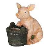 Estatua De Cerdo Exhart Con Macetero Maceta Decorativa De Ce