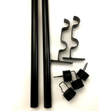 Set De Barras Doble 1,50 Mts En 25mm Negro