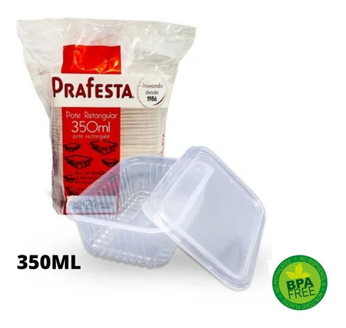 96unid Embalagem Marmita Fitness 350ml Freezer E Microondas 