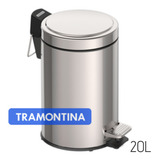 Lixeira Grande C/pedal Tramontina Inox 20l 94538/120 Cozinha Cor Cinza