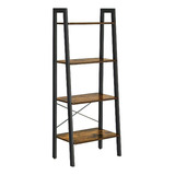 Vasagle Estantería De Escalera, Estantería De 4 Niveles, Para Salón, Dormitorio, Cocina, Oficina En Casa, Estilo Industrial, Marco De Acero, Marrón Rústico Y Negro Mlls44xv1