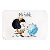 Alfombra Mafalda Base Antideslizante Memory Foam Baño Ducha