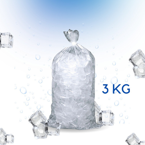 1 Kilo Bolsa De Hielo Transparente Para 3 Kg 25x50 Cm