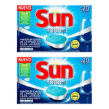 Sun Detergente Lavavajilla Todo En 1 -pack X 2 40un