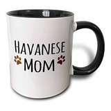 3drose Javanese Dog Mom Mug, 11 Oz, Black