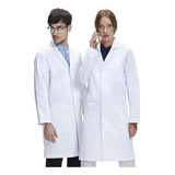 Uniforme Médico, Bata Larga Blanca, Uniforme De Laboratorio