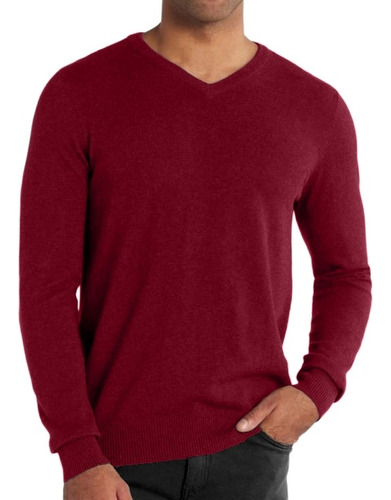 Sweater Cuello V Hombre Tejido Ultra Suave Básico Closet