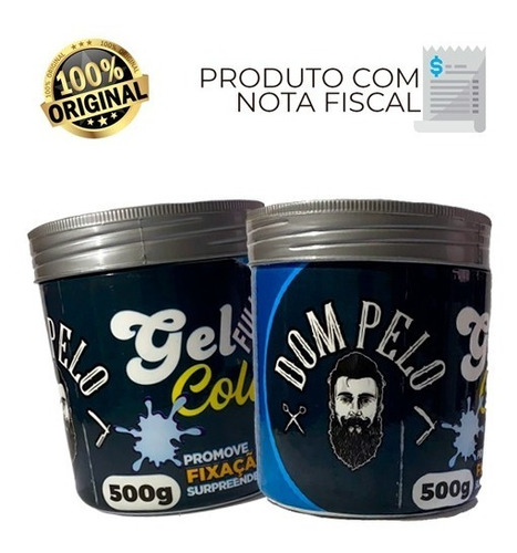 Kit Gel Cola Dom Pelo Full Beard Fixação Forte 2x500g