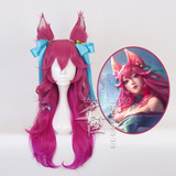 Peluca De Cosplay Lol Spirit Blossom Ahri Con Oreja Y Tocado