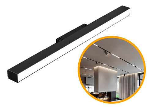 Luminária Difusa Linear Fixa 30w 60cm Para Trilho Magnético