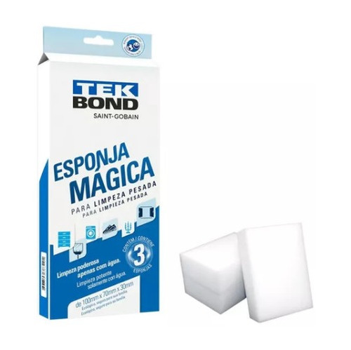 Esponja Mágica Limpeza Pesada Tekbond 3 Unidades