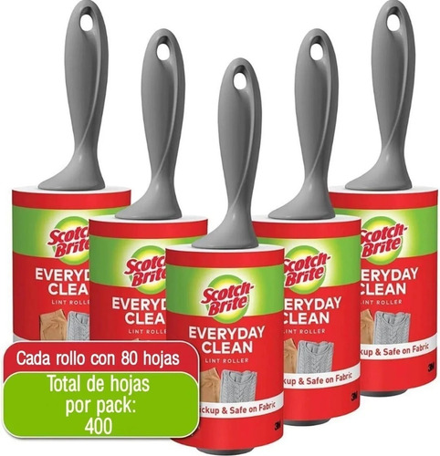 Pack De 5 Rollos Adhesivos Quita-pelusa Scoth-brite