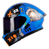 Casco Abatible De Moto Hro 3420 Dv Bot Azul Certificado Dot