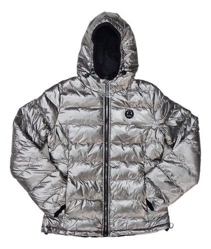 Campera Reversible Abrigada Mujer Impermeable Puffer Metaliz